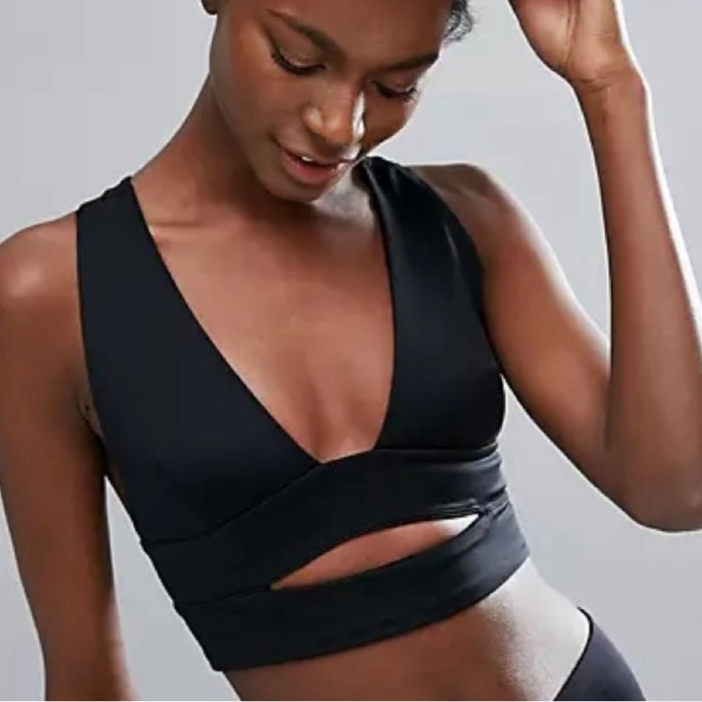 Free People Movement B Natural City Slicker Keyhole Plunge Sports Bra